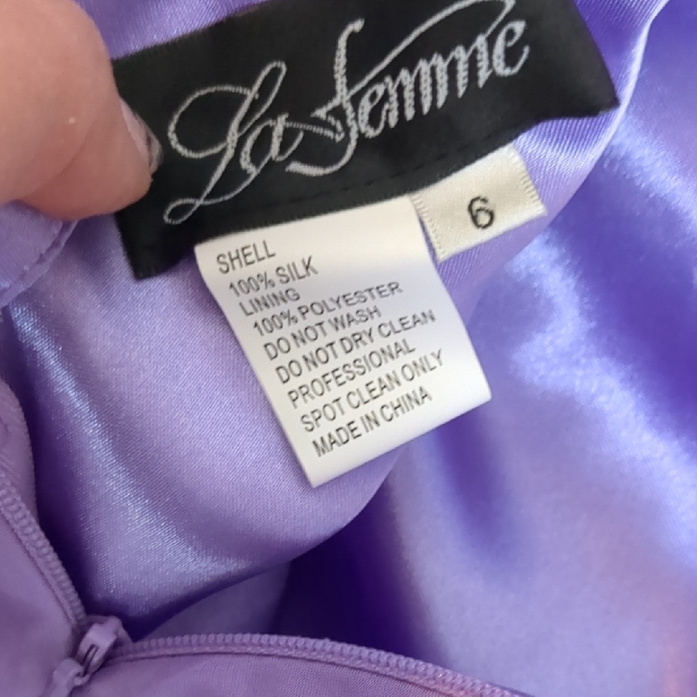 Elegant Purple and White Ombre Strapless Gown - Picture 5 of 11